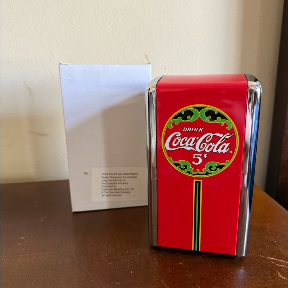 COCA COLA METAL 50'S STYLE NAPKIN DISPENSER NEW IN BOX